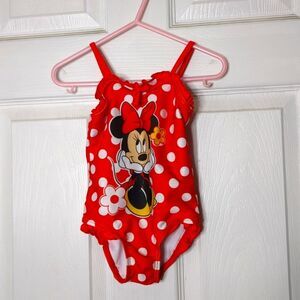 Infant Girls Minnie Mouse One-piece  Swimsuit Size 18M